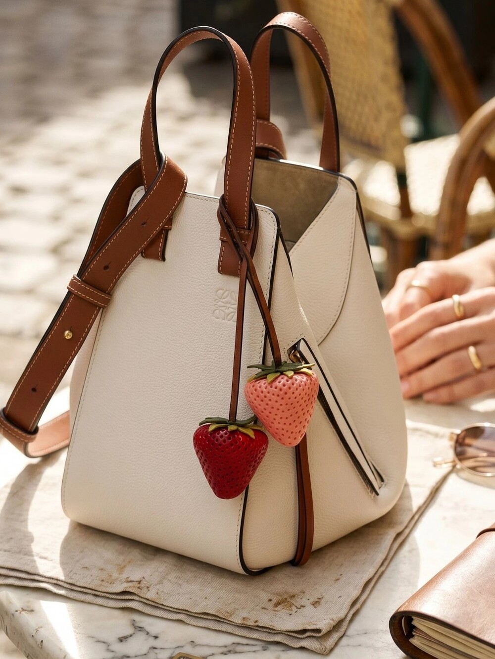Strawberry Charm Keychain - Red